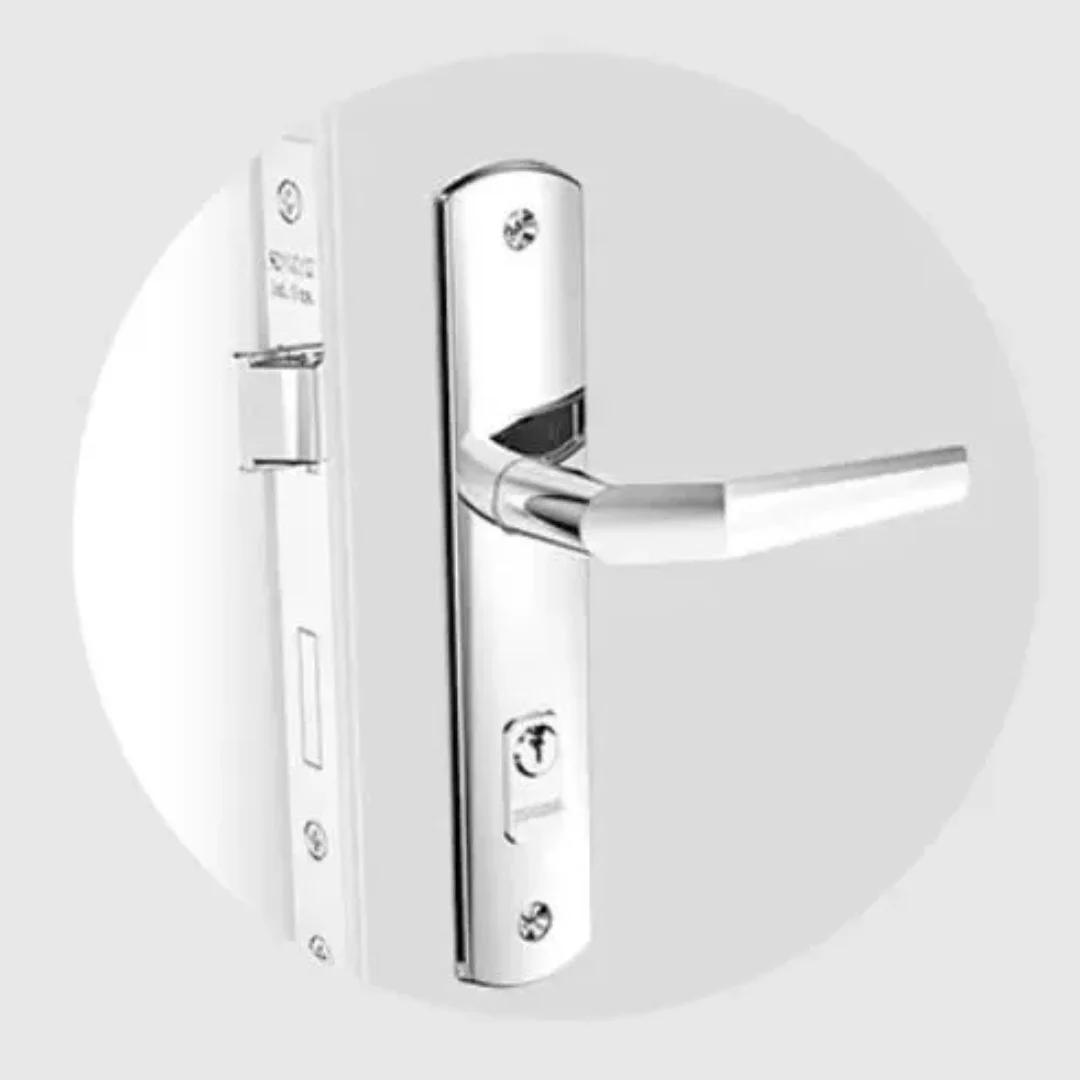 Fechadura popeline soprano (2) Fechadura Externa Perfil Estreito 20×53 Popline Cromado – Soprano